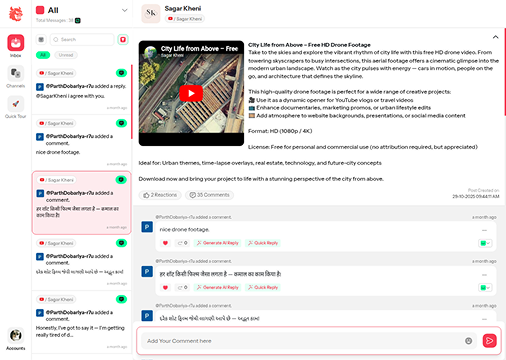 Receive all Messages & Comments