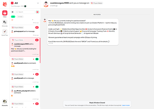 Receive all Messages & Comments